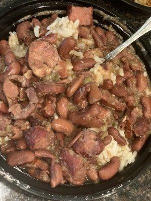 Red beans and rice. This Baton Rouge girls favorite!