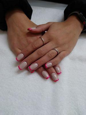 Apre's nail tips and hot pink french