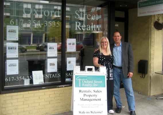 Jackie and Jeff in front of the office.