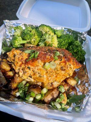 Stuffed chicken! on our catering menu. DM us on IG to book! @lacedwithsugarllc_