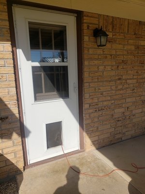 Removing single door and transforming into a beautiful French door.