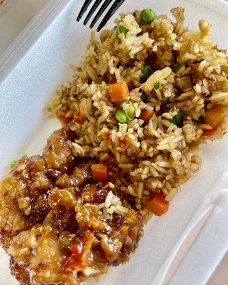 General chicken and fried rice