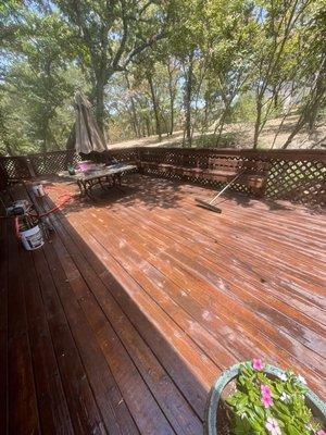 Deck staining