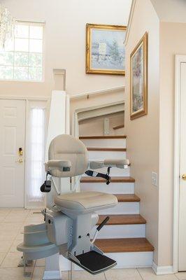 curved stair lift installed by Lifeway Mobility in DE