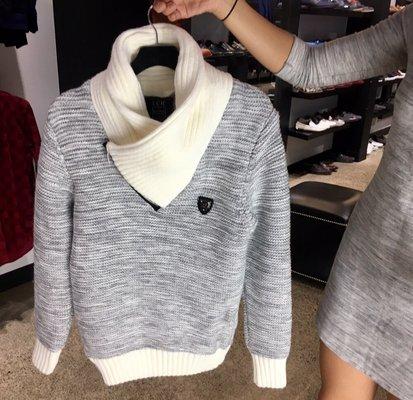 One of our many sweater styles.  Come check out our great collection of winter wear!