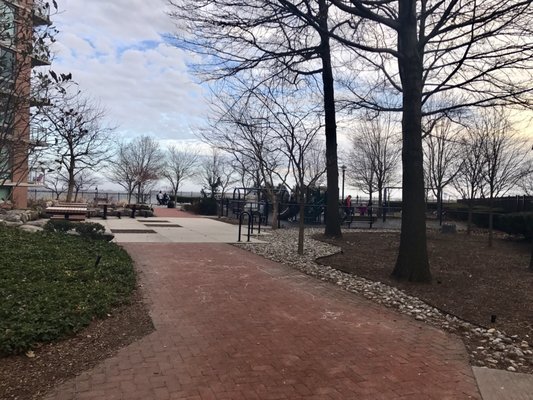 View of the Park from the entrance off of Essex Light Rail Station.