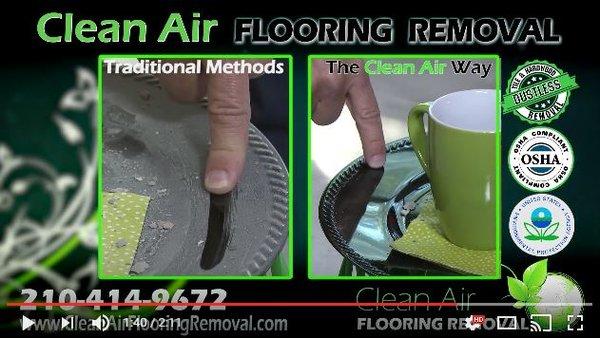 Choose the Clean Air Way -- Dustless Floor Removal. Specializing in Dust Free hardwood and tile floor removal service.