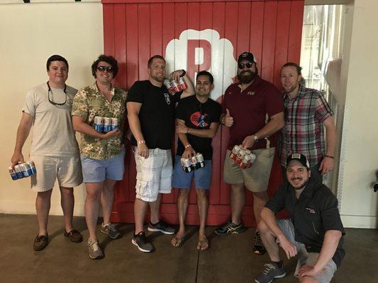 One fun bachelor party conquering some local beer at Reformation