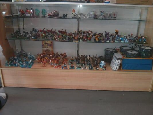 Large collection of skylanders.