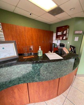 receptionist desk