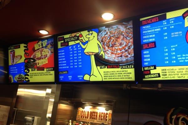 Digital display video menus for Mellow Mushroom.