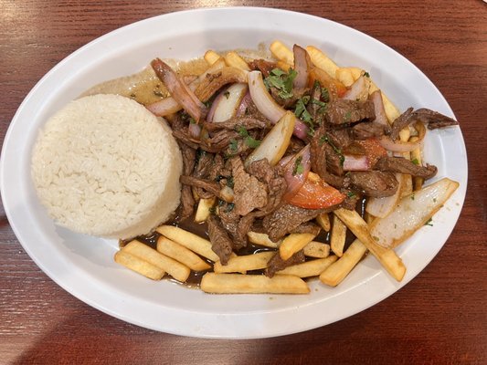 Lomo Saltado- Steak, French fries & white rice