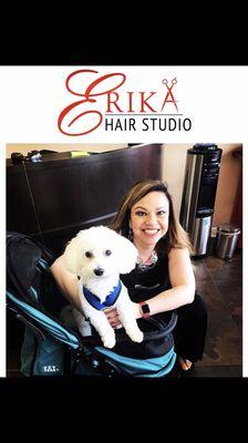 Dogs are welcome at Erika Hair Studio