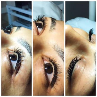 Before and after lash extensions