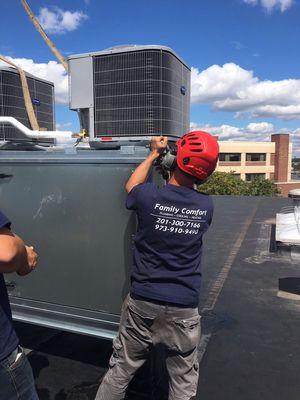 Working on commercial HVAC System