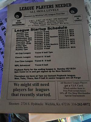 Upcoming leagues