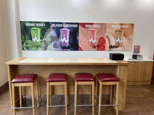 We welcome our community to use our space for meetings, homework, or just to enjoy your smoothie.