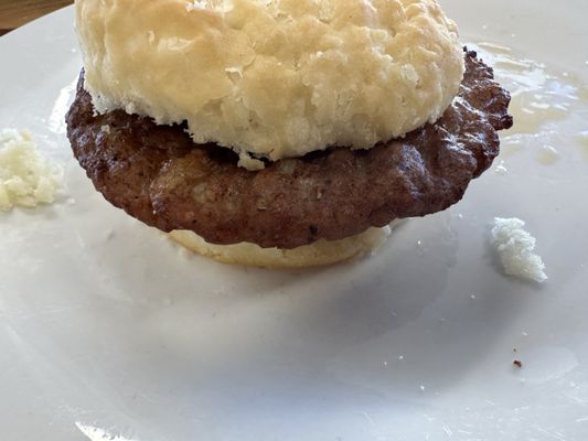 A sausage biscuit.