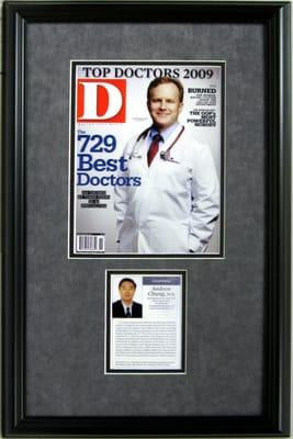 Top doctors magazine framing