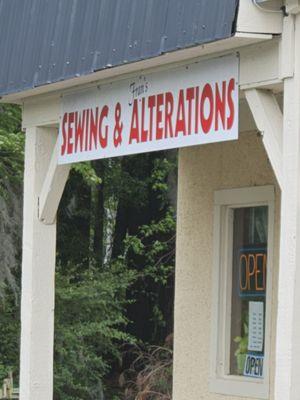 Entrance to a hidden gem for all your sewing and alteration needs