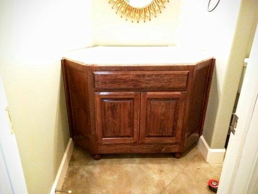 Custom 1/2 bath vanity.