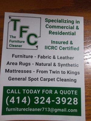 Call or email for an estimate.