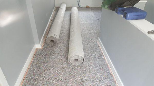 Carpet padding installed