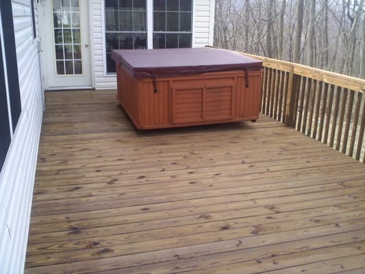 Deck power washed and sealed