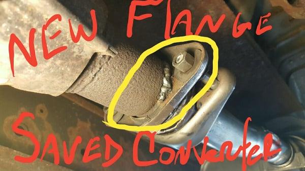 Repaired flange on cat converter and saved customer  $$$