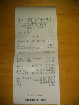 BEWARE this store charges you as the customer for using your card!  Look at the "Non Cash Charge" line.