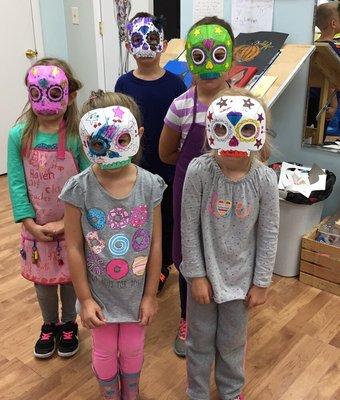 Dia de los muertos masks by Youngest Artists