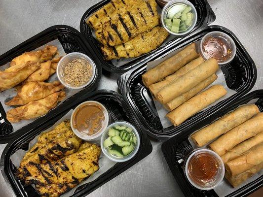 Satay, Crispy Rolls and Cheese wontons!