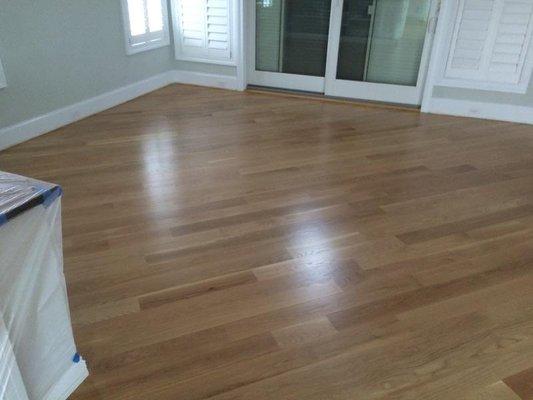 Residential wood floors installed on a diagonal