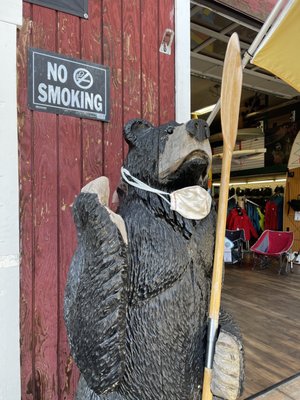 Carved wooden bear out front