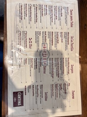 Riviera Menu