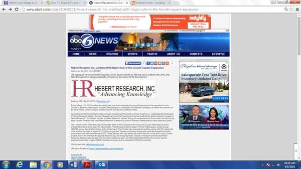 Hebert Research recognized on ABC news!