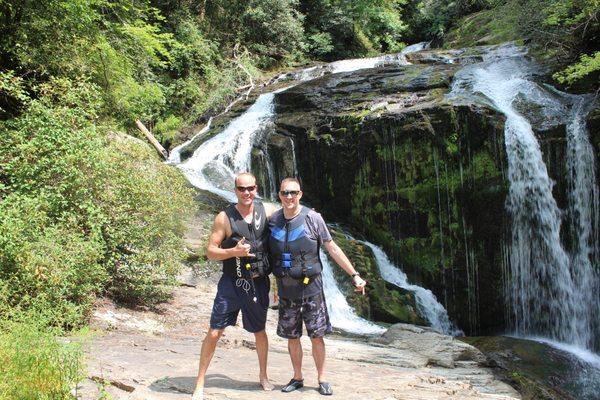 Amazing waterfall at our Lake Jocassee Trip