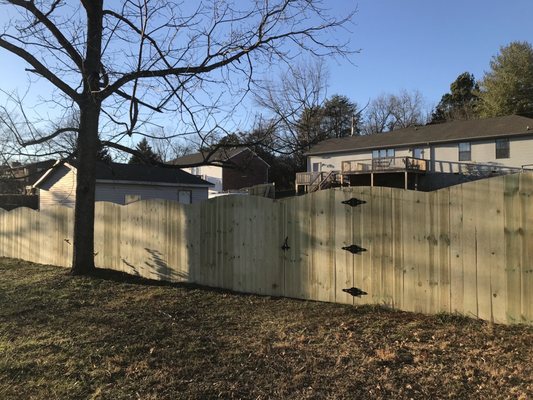 6' Pressure Treated Pine "Arched Top" Privacy Fence