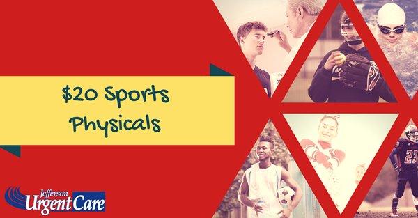 All Sports Physicals $20!