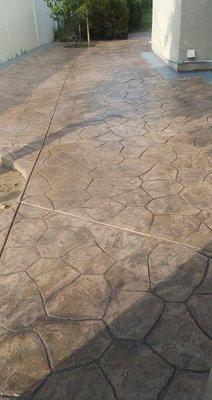 Stamped concrete design with a top seal