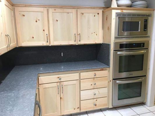 Kitchen Cabinets with locally sourced hand-milled Pine