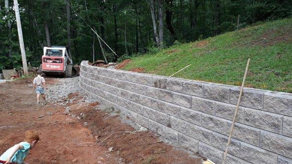 Decorative Retaining Wall in Progress