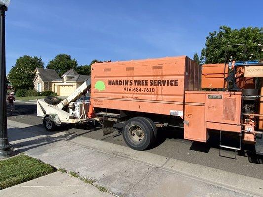 Professional equipment from Hardin's Tree Service.