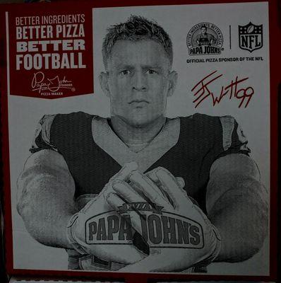 Every box comes with a picture of JJ Watt how fabulous is that