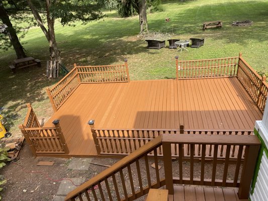 Stained deck and steps