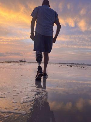 Confidence walking on the beach in hard packed sand AND soft sand