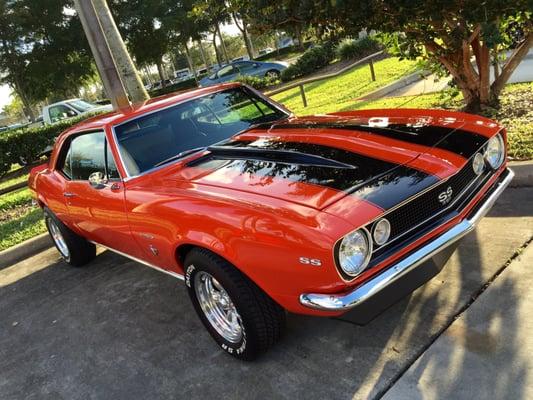 '67 Camaro SS in Hugger Orange ! 350 Crate motor, hooked to a 700R4 transmission. Let AME build a 700R4 for you today.