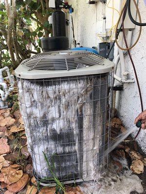 Condenser coil cleaning