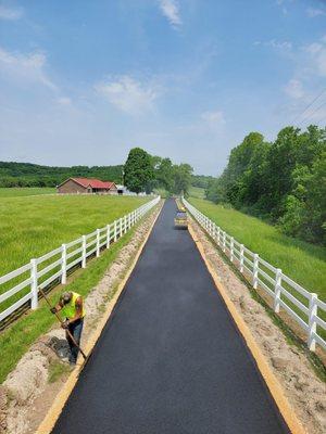 Asphalt works great in farm lanes.