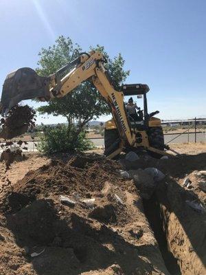 Trenching for underground Utilities